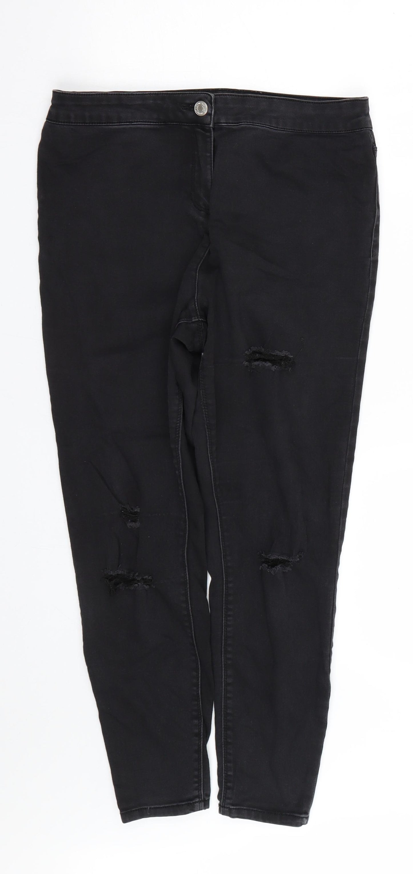Matalan Womens Black  Denim Jegging Jeans Size 14 L23 in