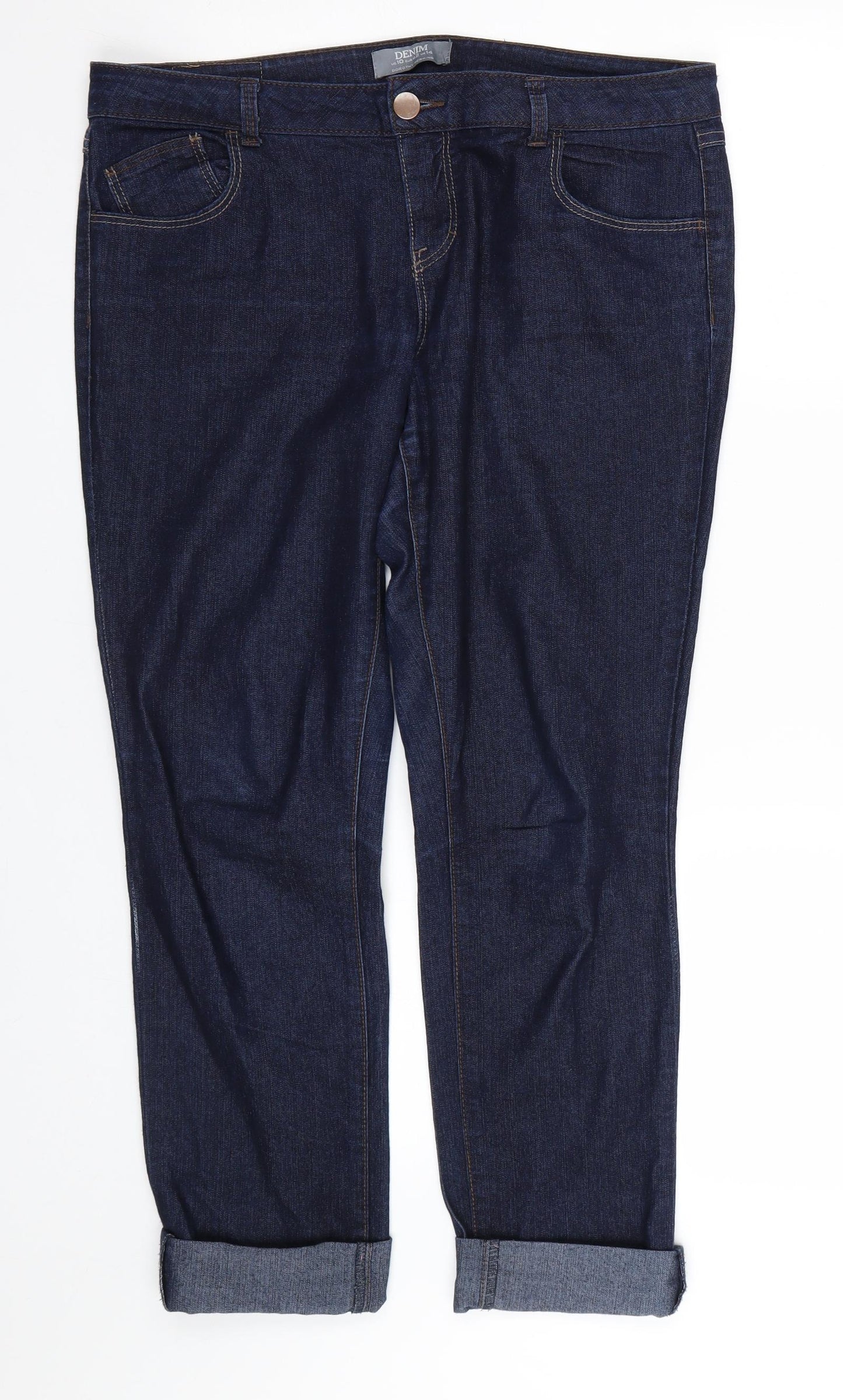 Dorothy Perkins Womens Blue  Denim Straight Jeans Size 14 L24 in
