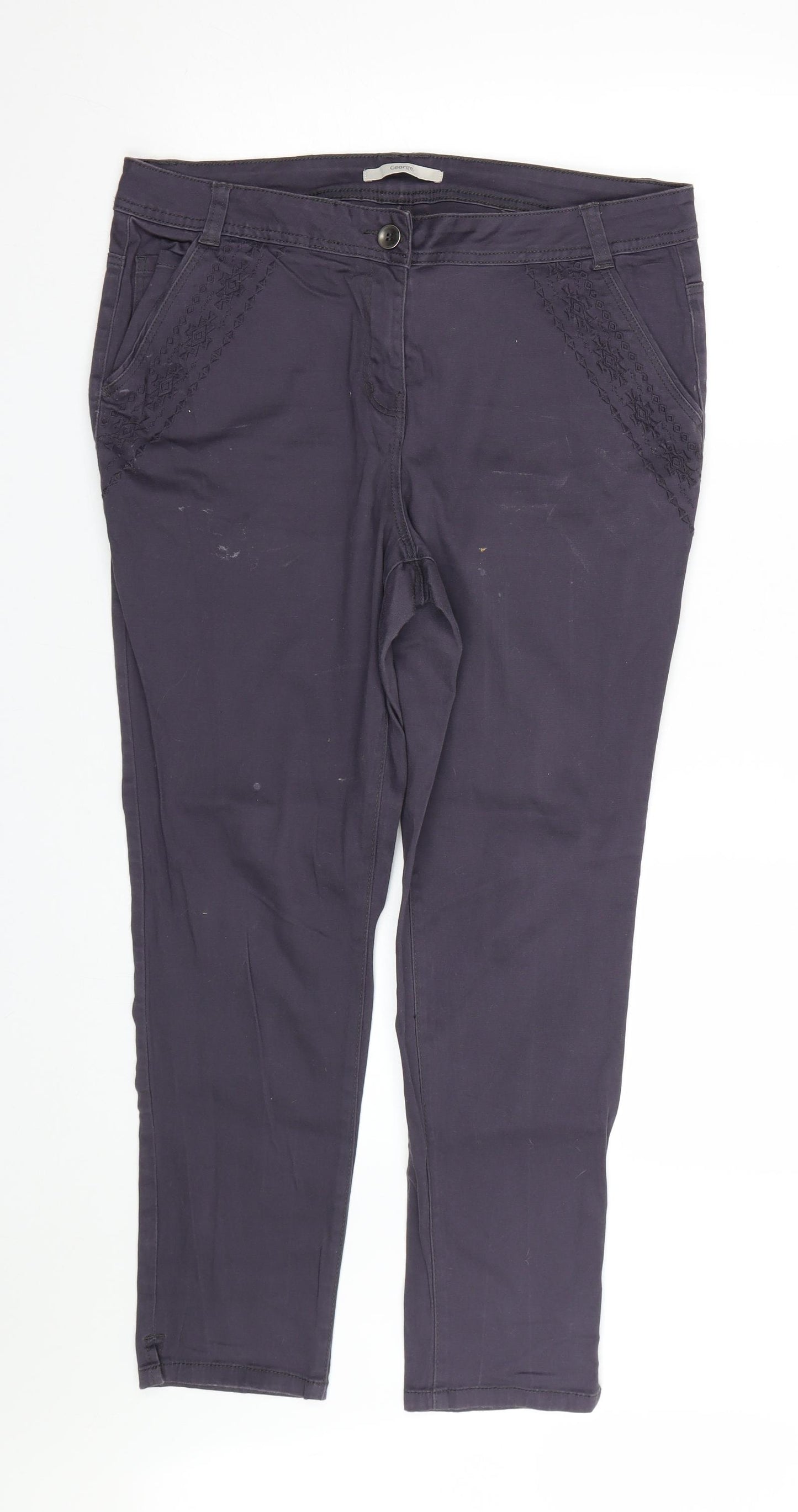 George Womens Purple   Trousers  Size 14 L26 in