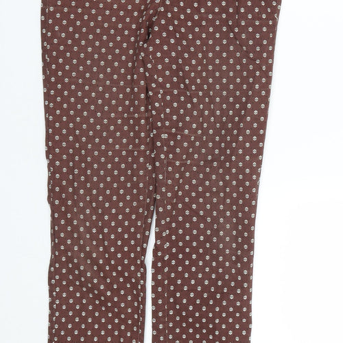 H&M Womens Brown Polka Dot  Trousers  Size 8 L26 in