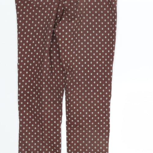 H&M Womens Brown Polka Dot  Trousers  Size 8 L26 in