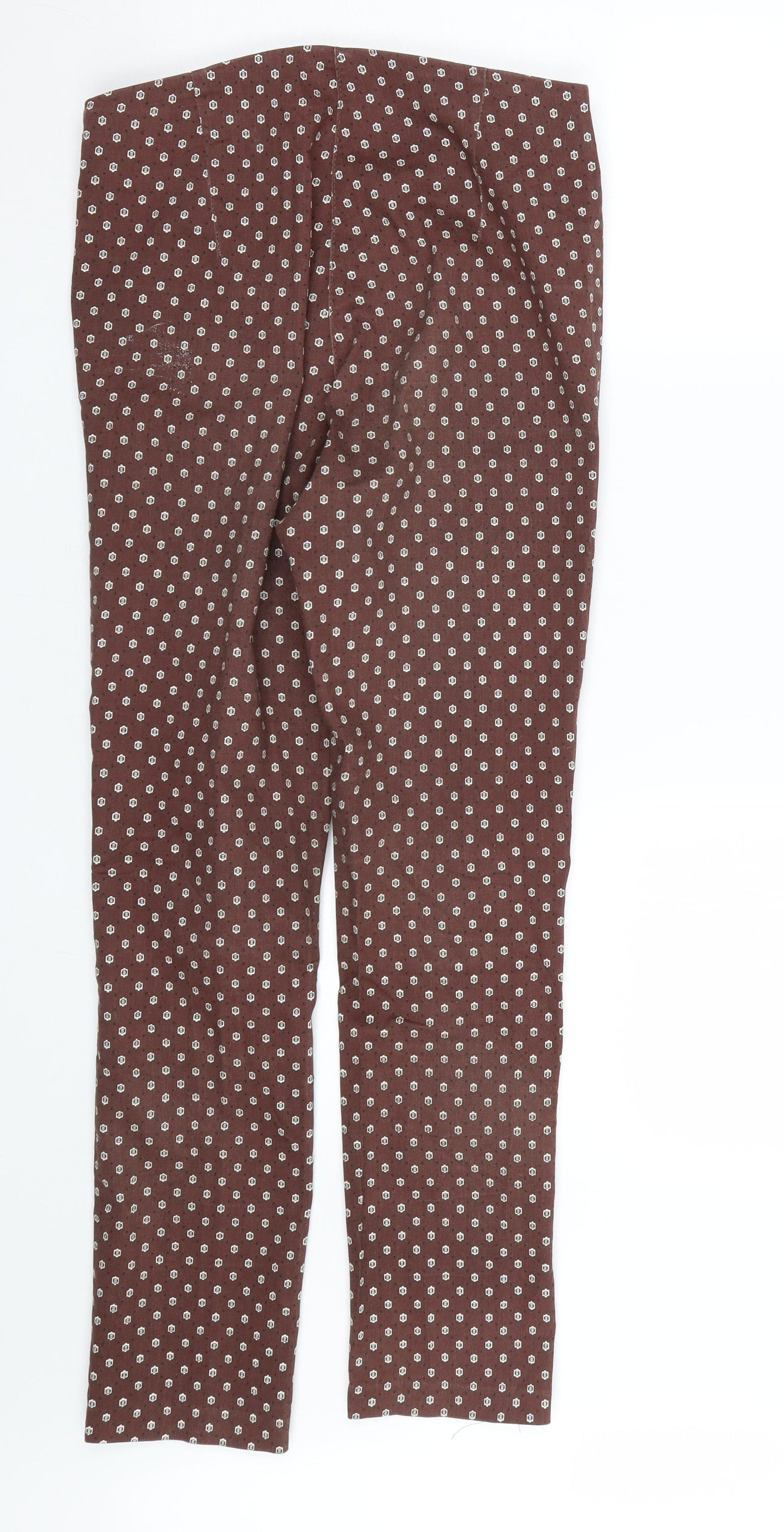 H&M Womens Brown Polka Dot  Trousers  Size 8 L26 in