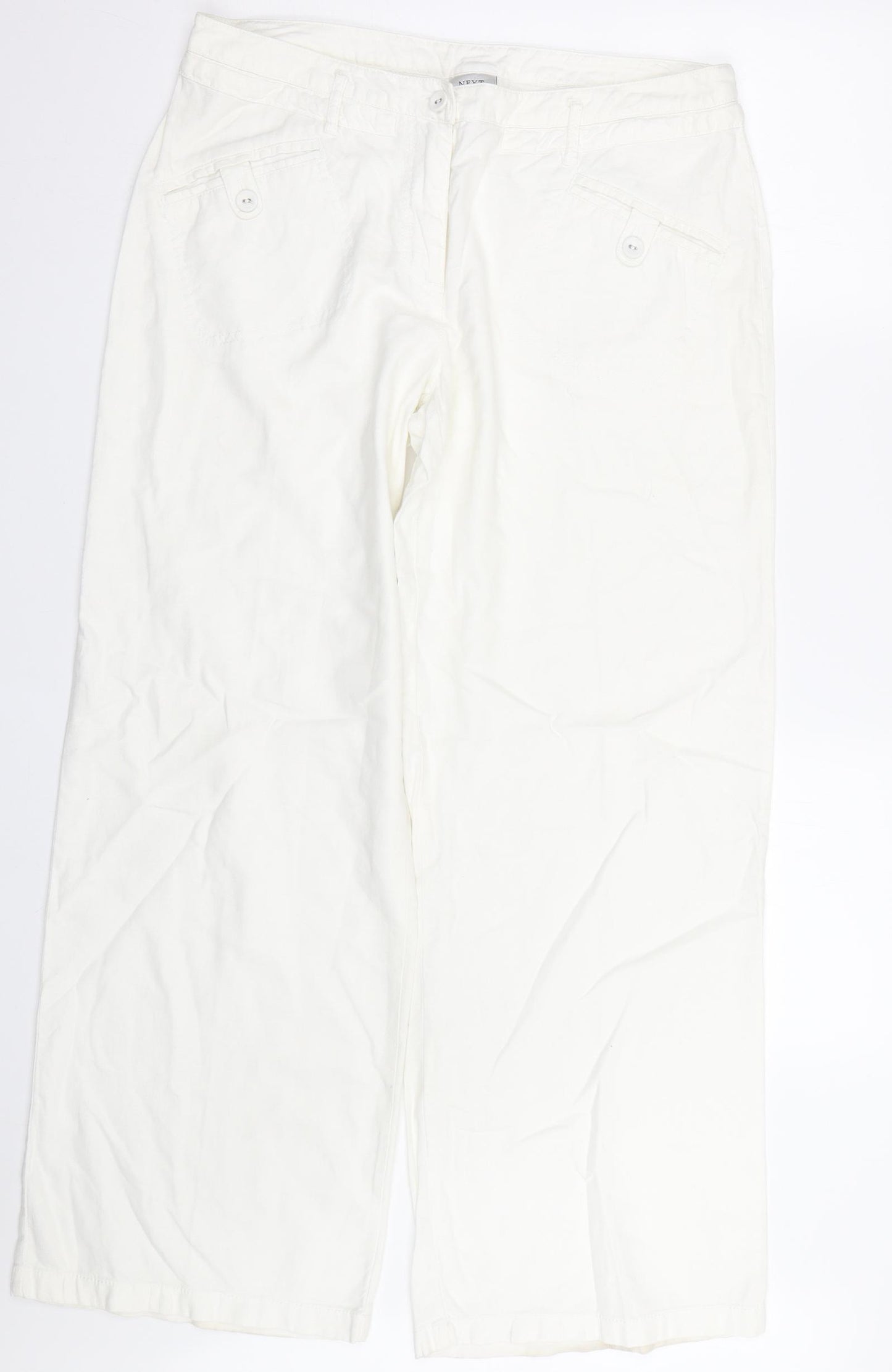 NEXT Womens White   Trousers  Size 14 L29 in