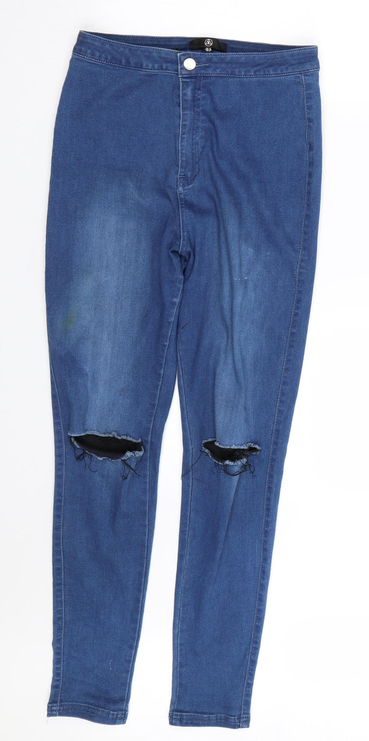 Missguided Womens Blue Skinny Jeans Size 12 L27 in