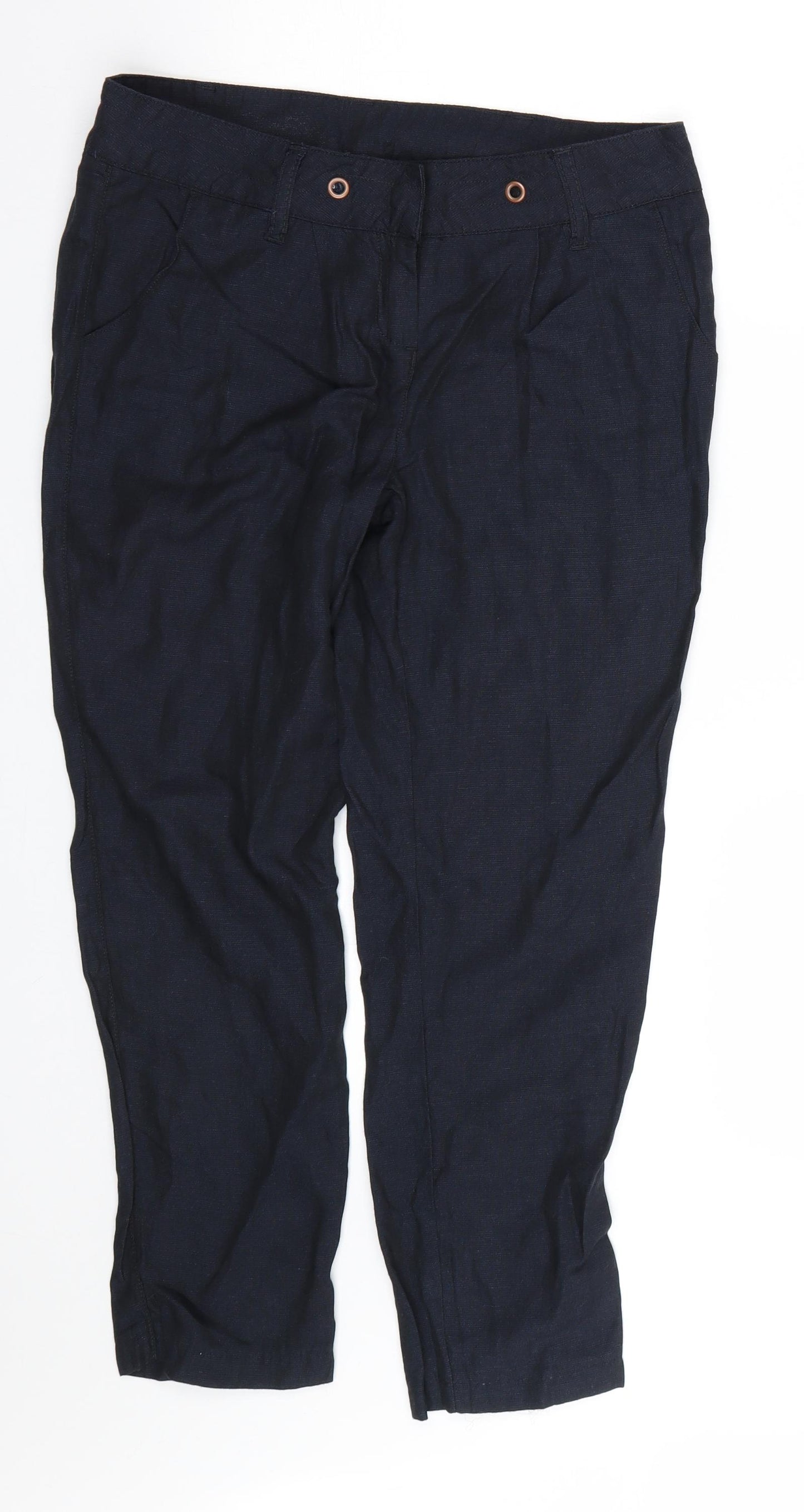 NEXT Womens Blue   Cropped Trousers Size 8 L23 in