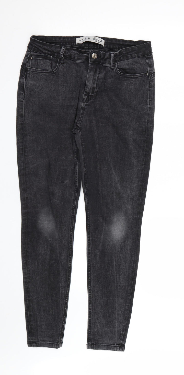 Denim co Womens Black Skinny Jeans Size 14 L25 in