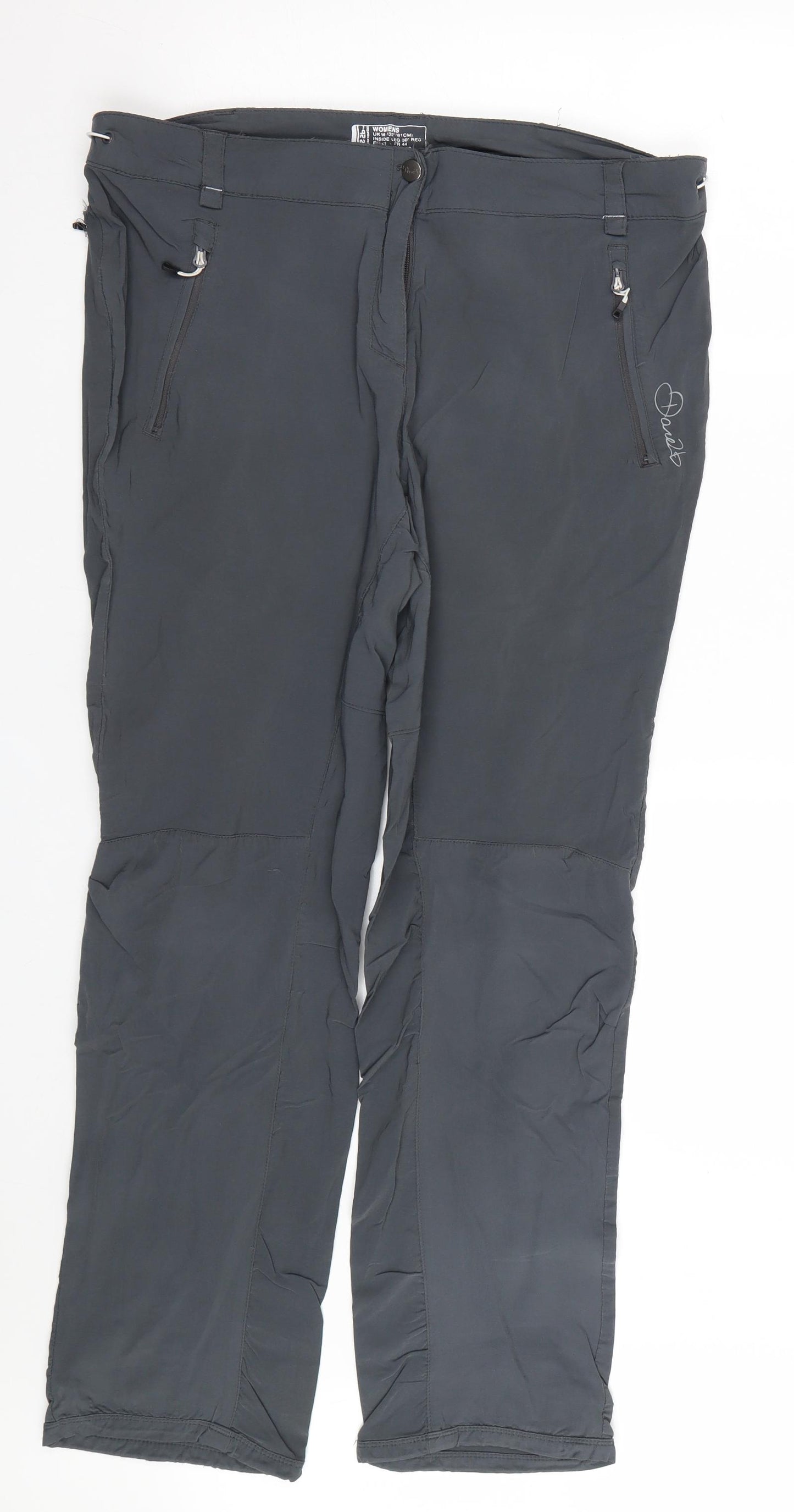 Dare2B Womens Grey   Windbreaker Trousers Size 16 L28 in