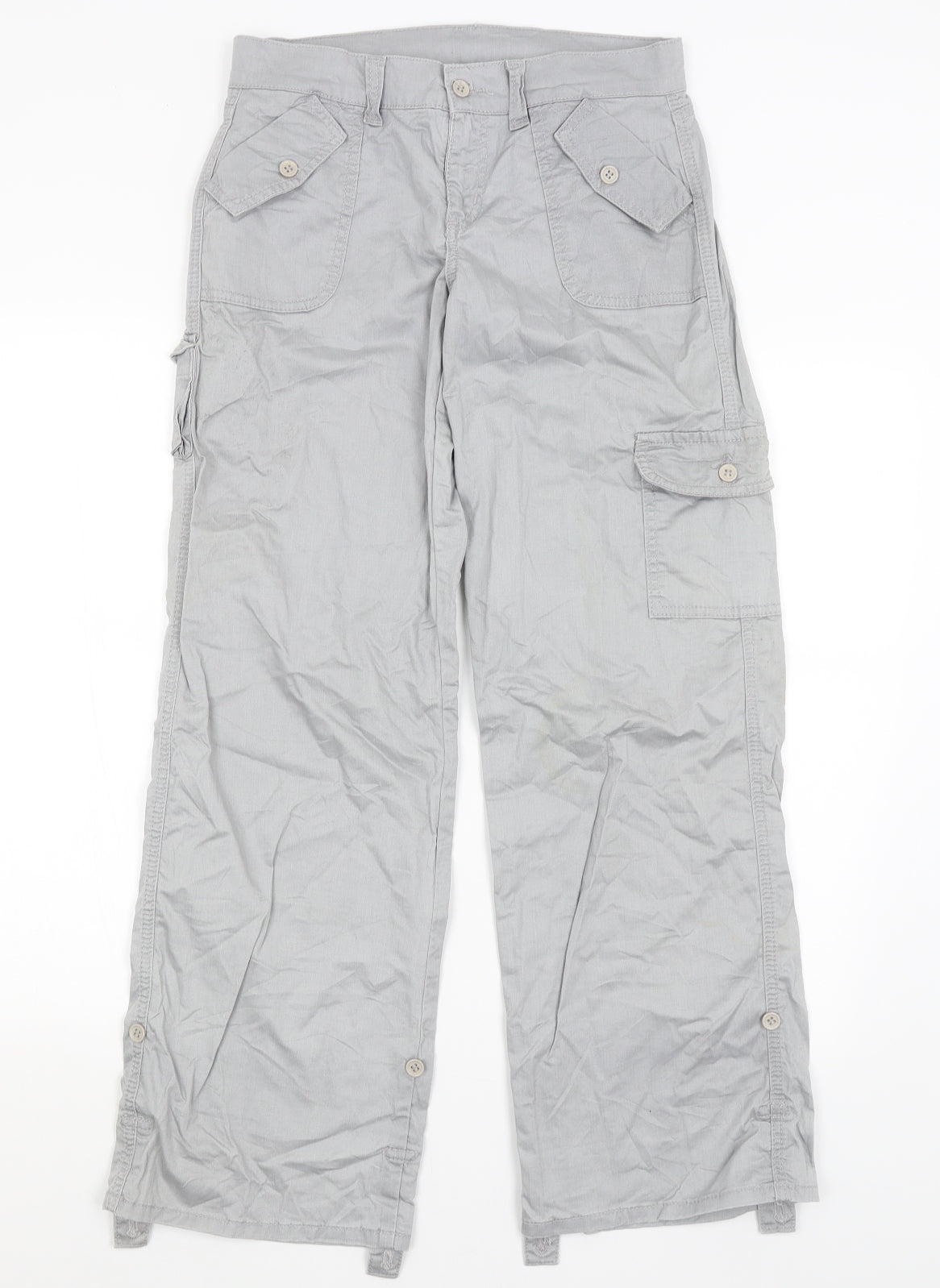 NEXT Womens Grey   Cargo Trousers Size 8 L30.5 in
