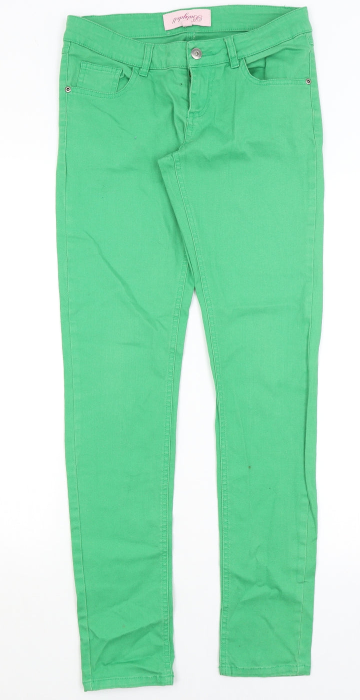 Baby Doll Womens Green Skinny Jeans Size 10 L31 in