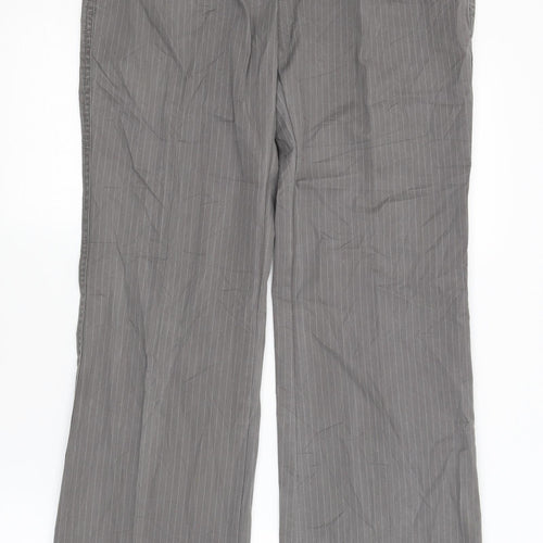 Carry Womens Grey Striped  Trousers  Size L L32 in