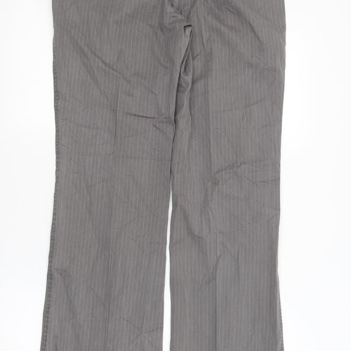 Carry Womens Grey Striped  Trousers  Size L L32 in