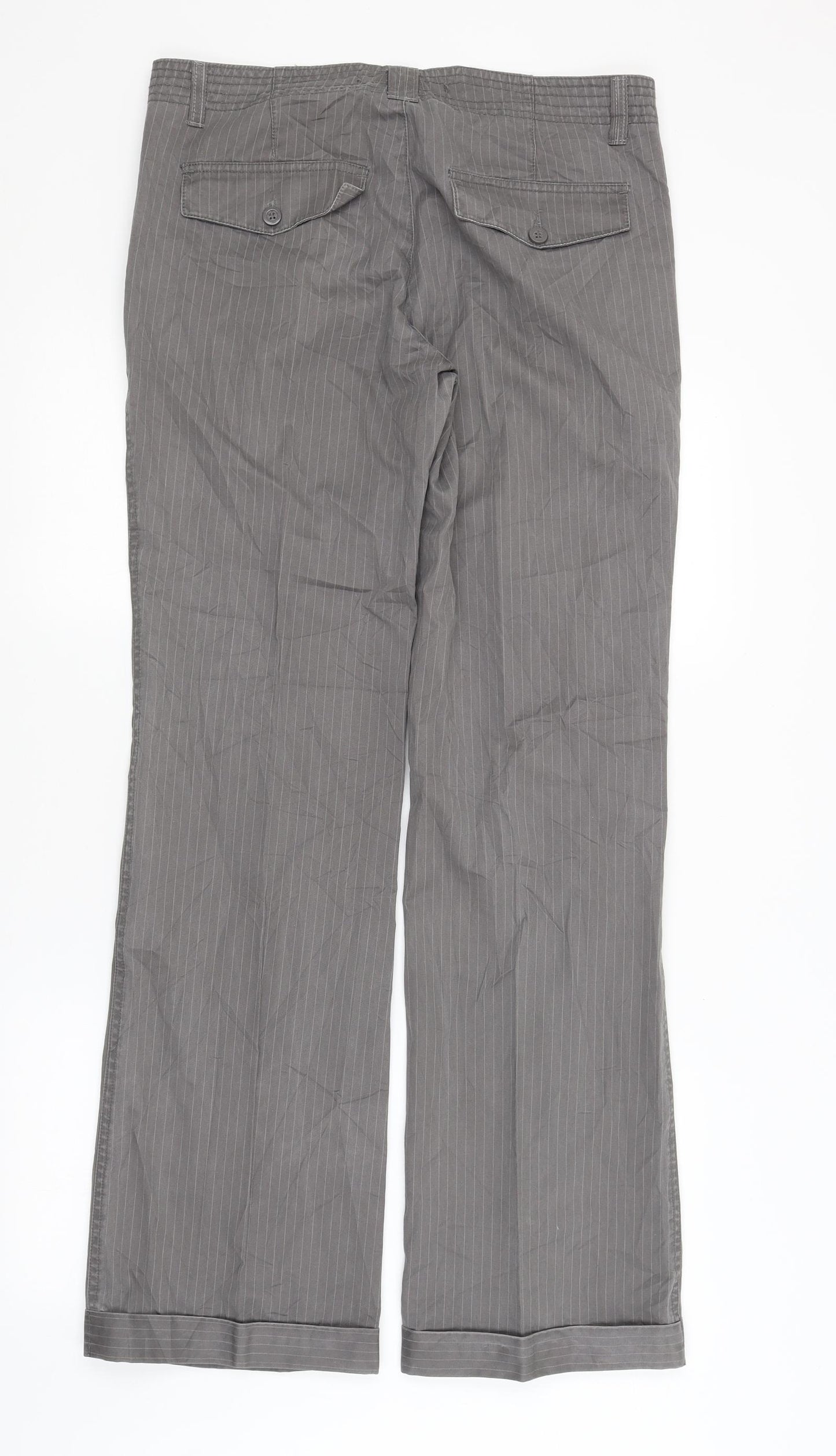 Carry Womens Grey Striped  Trousers  Size L L32 in