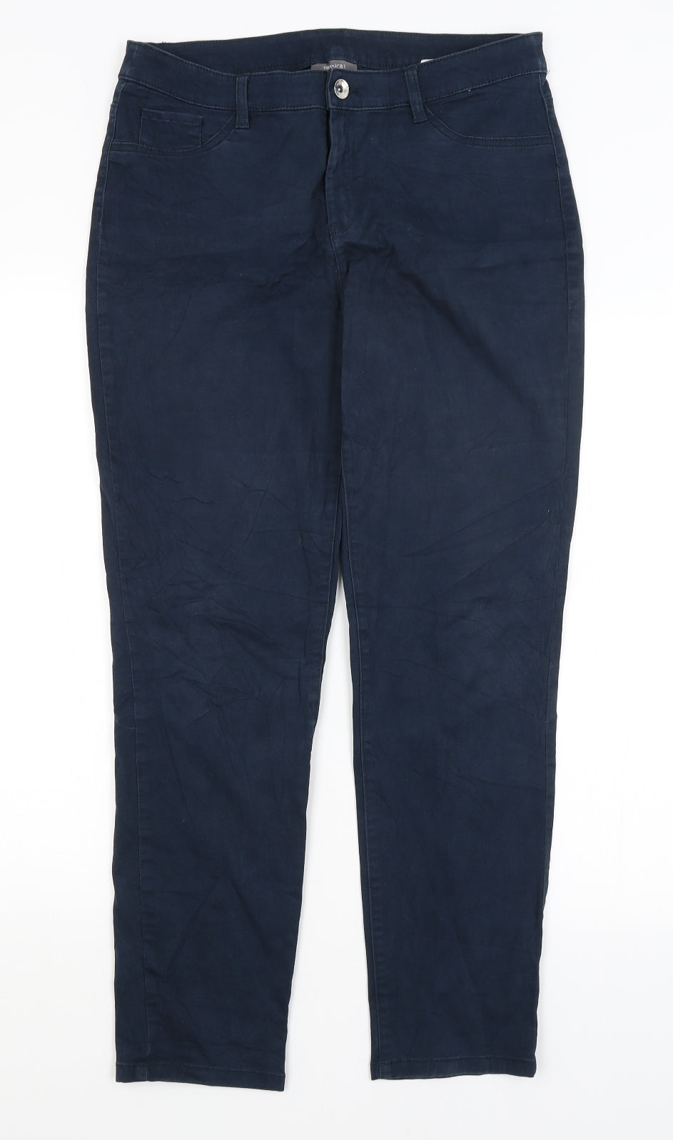 Yessica Womens Blue   Chino Trousers Size 12 L28 in