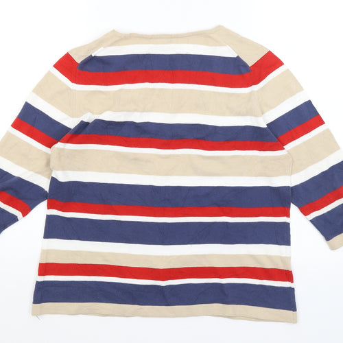 David Neiper Womens Beige Striped  Pullover Jumper Size 18