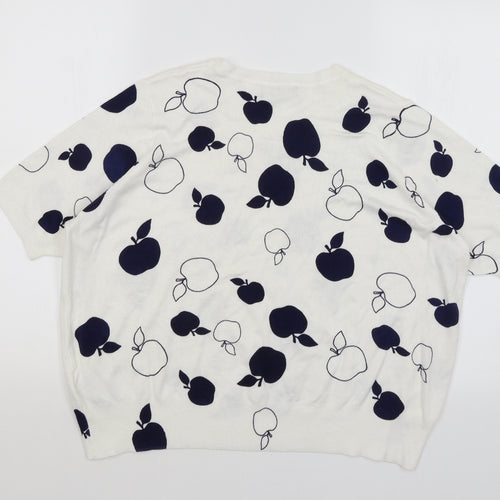 M&S Womens White   Basic T-Shirt Size 22  - Apples