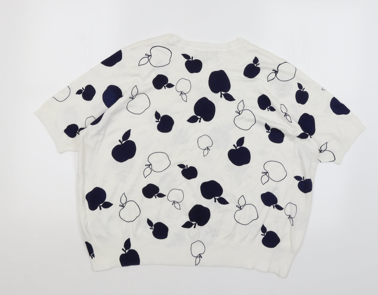 M&S Womens White   Basic T-Shirt Size 22  - Apples