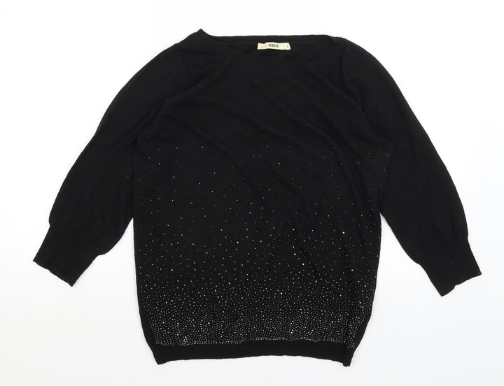 Oasis Womens Black   Pullover Jumper Size S