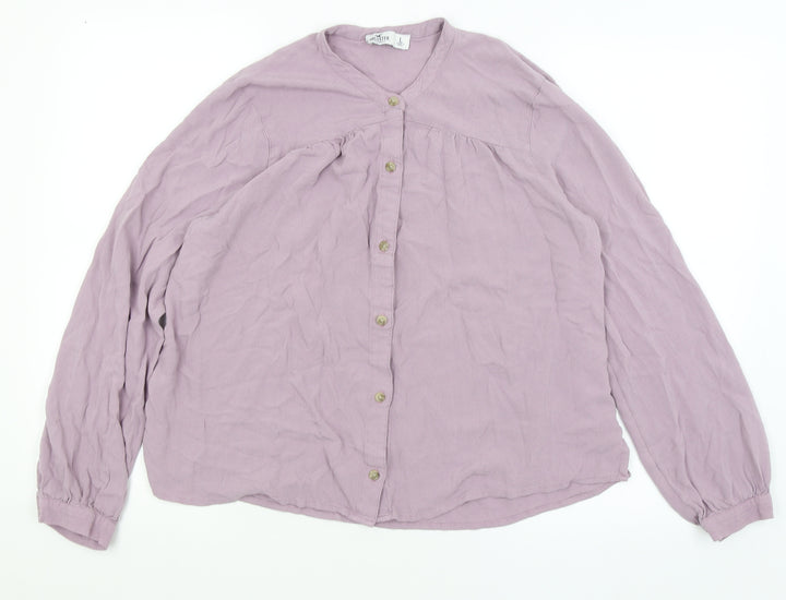 Hollister Womens Purple   Basic Button-Up Size L