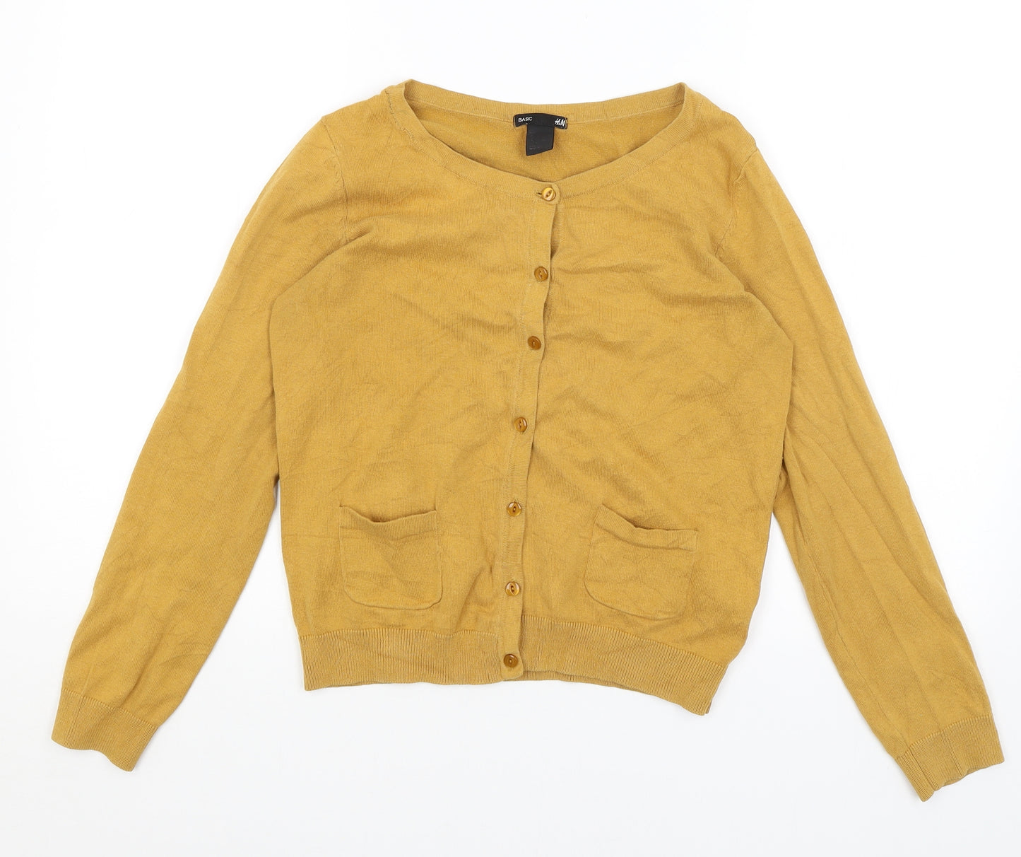 H&M Womens Yellow   Cardigan Jumper Size 10