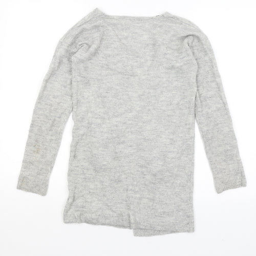 H&M Girls Grey   Cardigan Jumper Size 9-10 Years