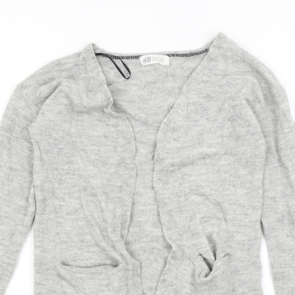 H&M Girls Grey   Cardigan Jumper Size 9-10 Years