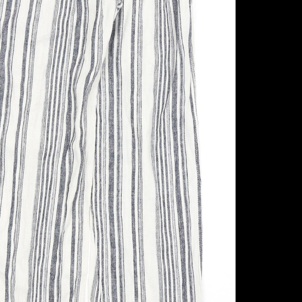 George Womens White Striped  Trousers  Size 16 L26.5 in