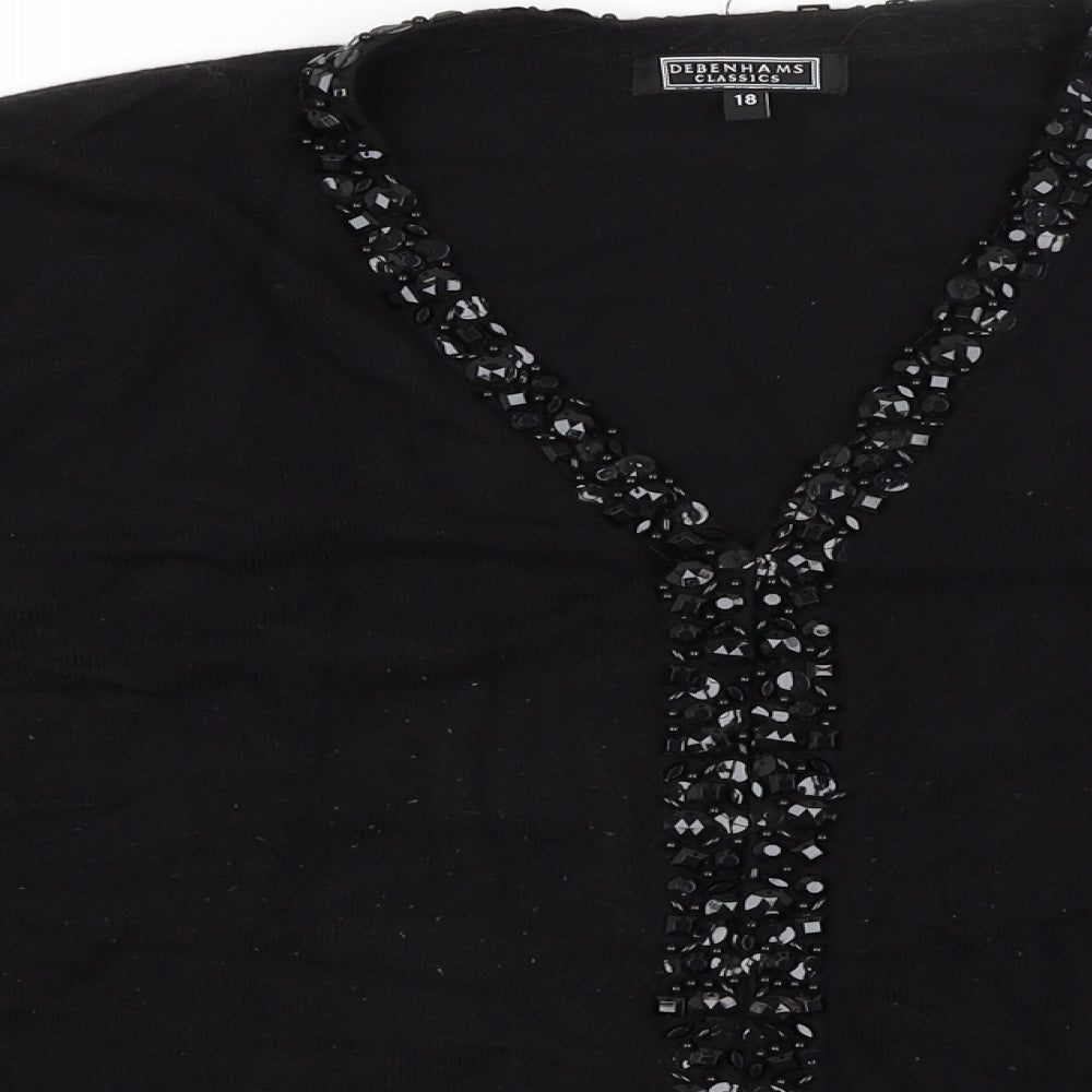 Debenhams Womens Black   Cardigan Jumper Size 18
