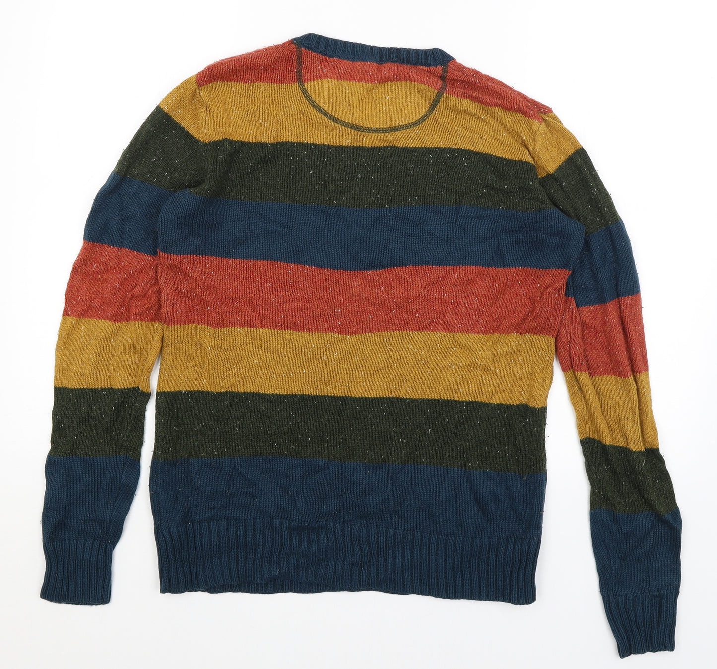 Cedar Wood State Mens Blue Striped  Pullover Jumper Size M