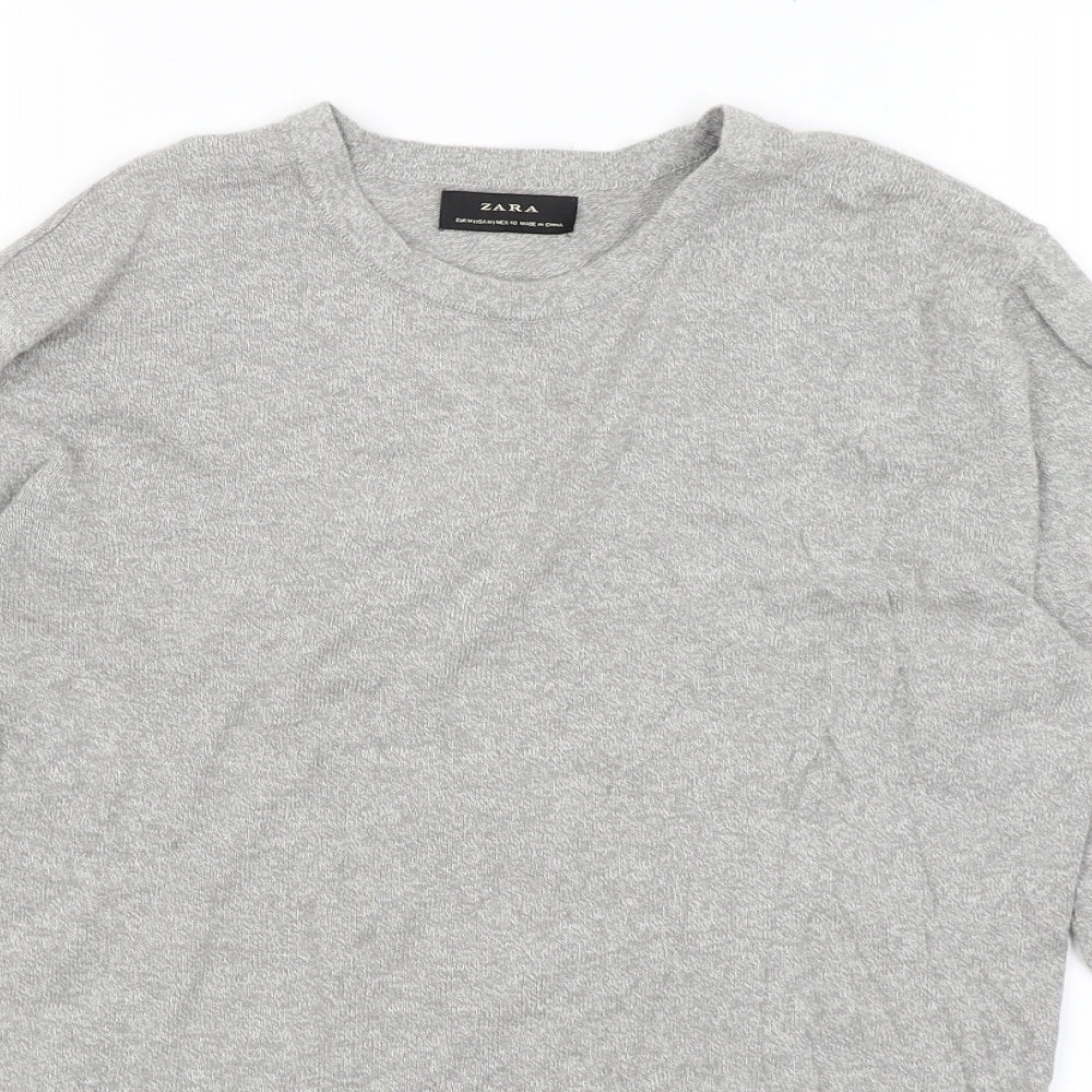 Zara Womens Grey   Basic T-Shirt Size M