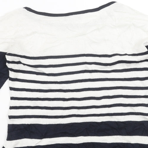Wallis Womens Blue Striped Knit Pullover Jumper Size S