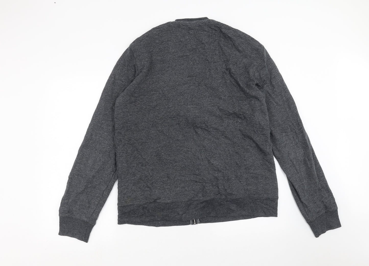 NEXT Mens Grey Striped  Full Zip Sweatshirt Size XL  - sweatshirt bomber jacket
