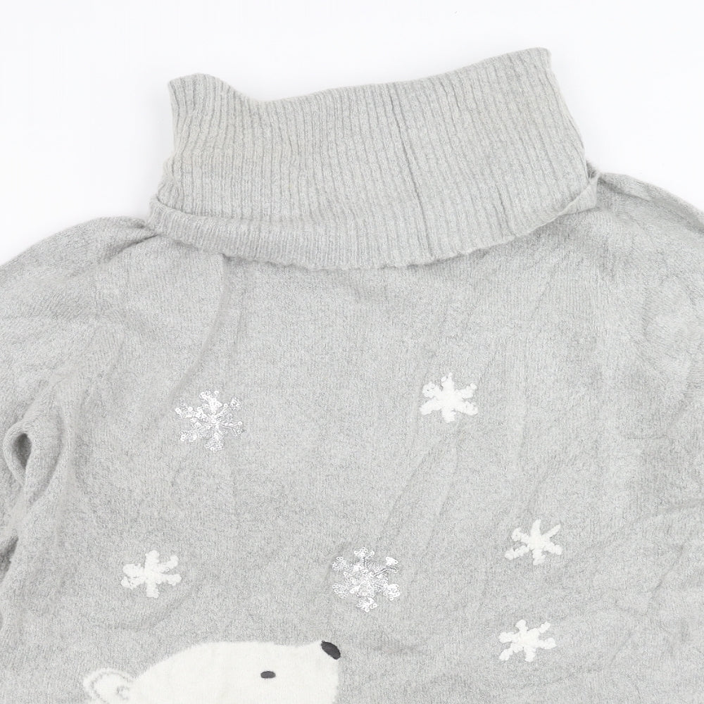 Dorothy Perkins Womens Grey  Knit Pullover Jumper Size 16  - polar bears