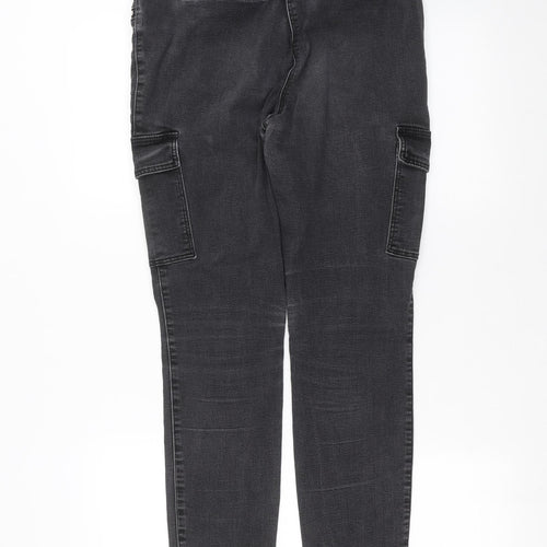 NEXT Womens Grey  Denim Skinny Jeans Size 12 L28 in - Cargo Style
