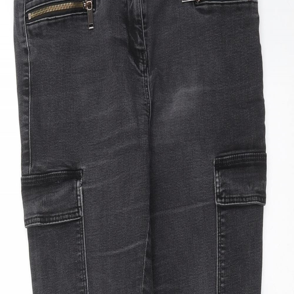 NEXT Womens Grey  Denim Skinny Jeans Size 12 L28 in - Cargo Style