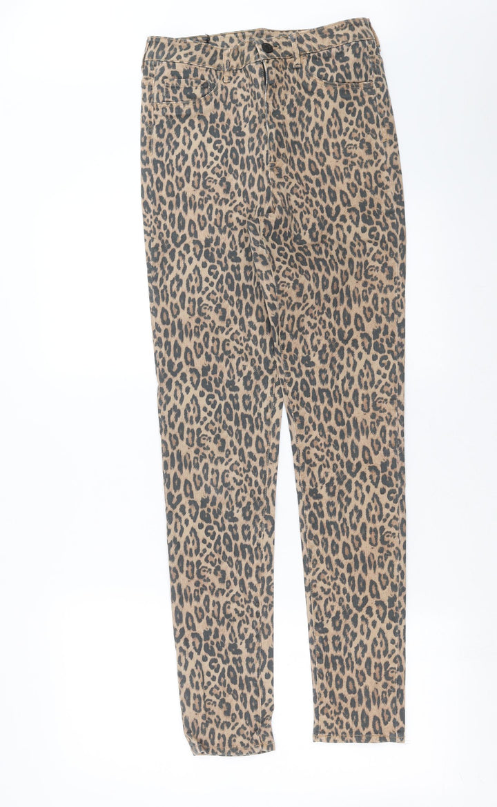 H&M Womens Beige Animal Print Denim Skinny Jeans Size 29 in L31 in