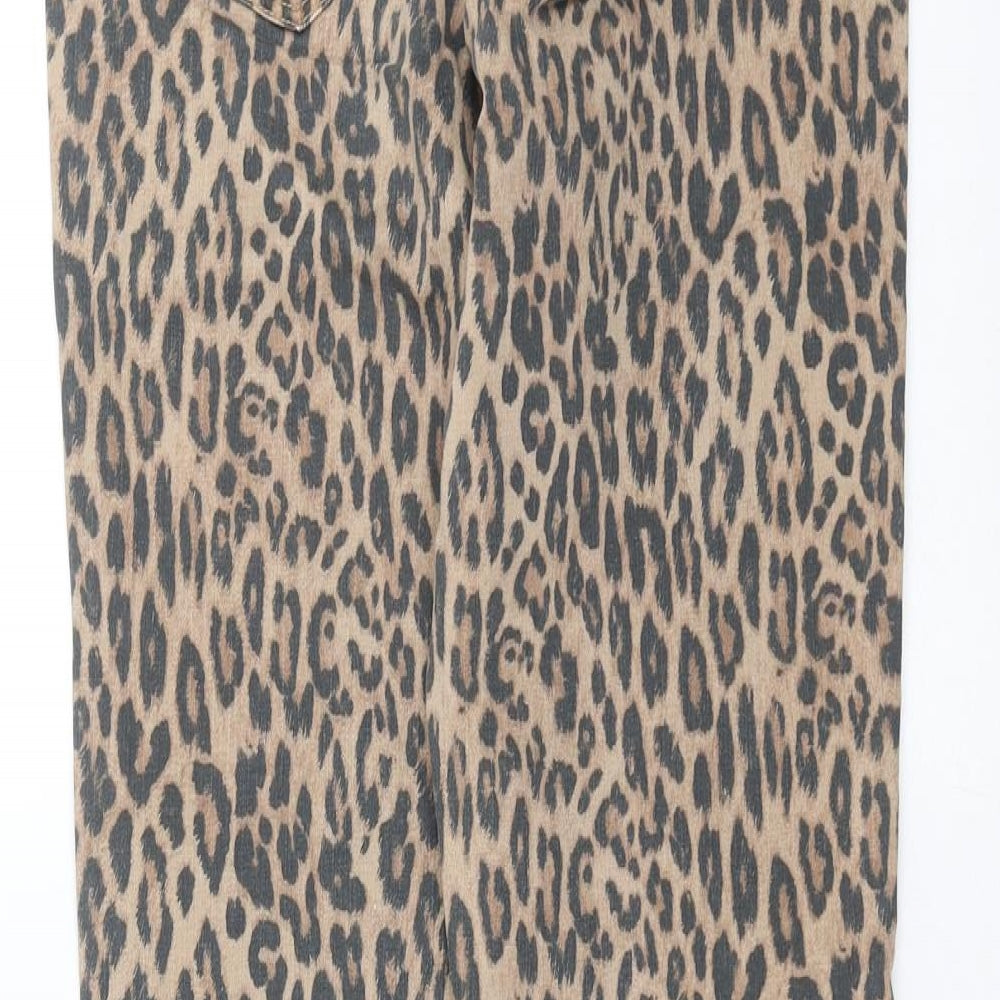 H&M Womens Beige Animal Print Denim Skinny Jeans Size 29 in L31 in