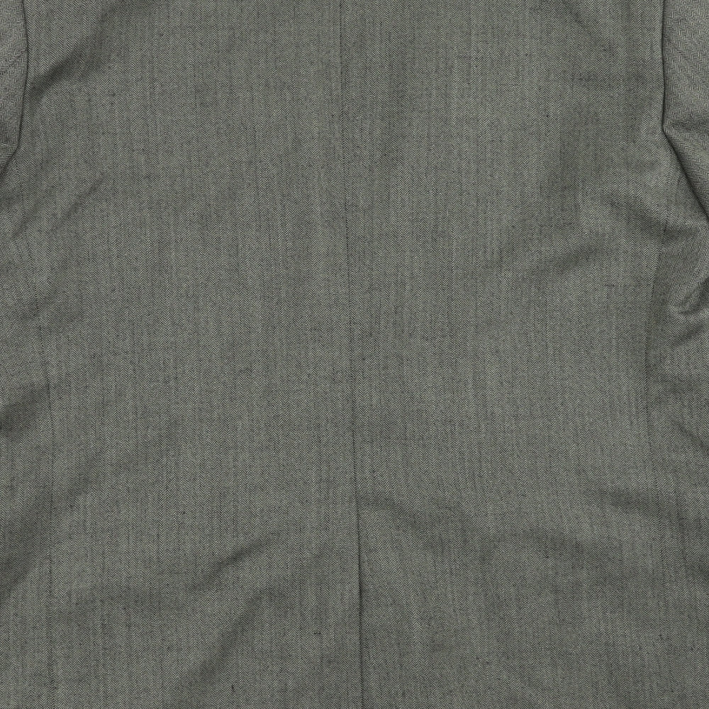 Preworn Mens Green Herringbone  Jacket Suit Jacket Size 44