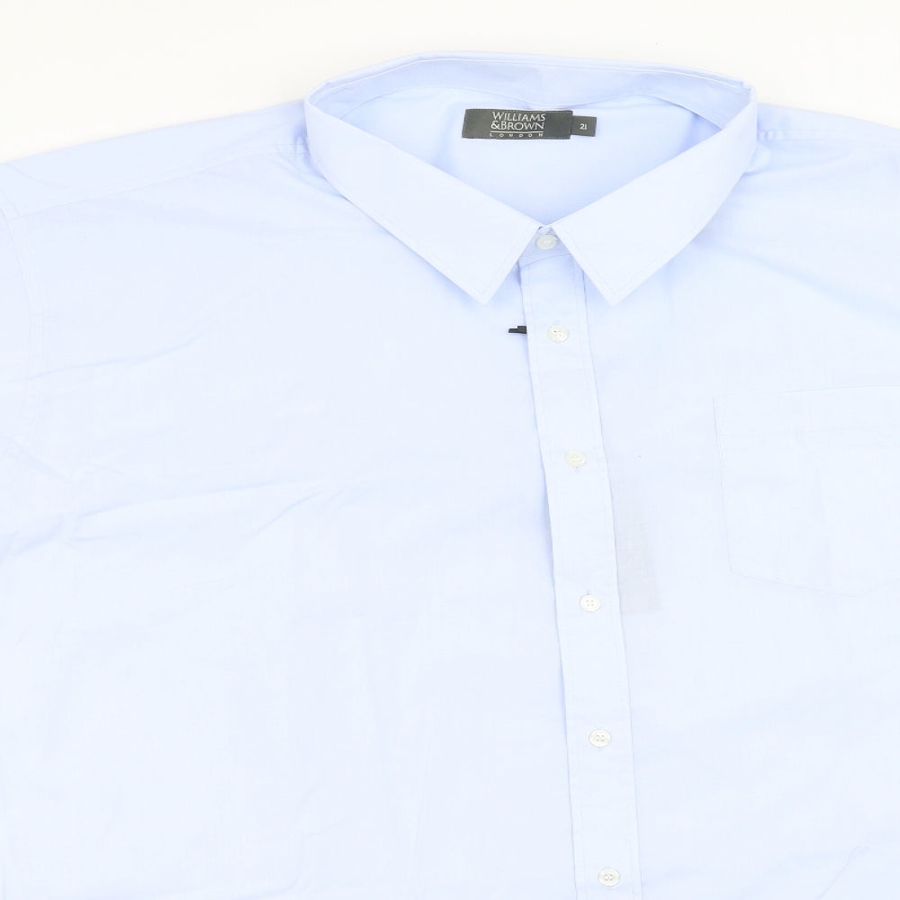 williams&brown Mens Blue    Dress Shirt Size 21