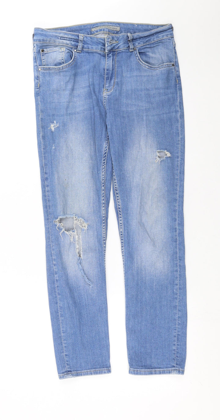 sivian heach Womens Blue  Denim Straight Jeans Size 30 in L28 in
