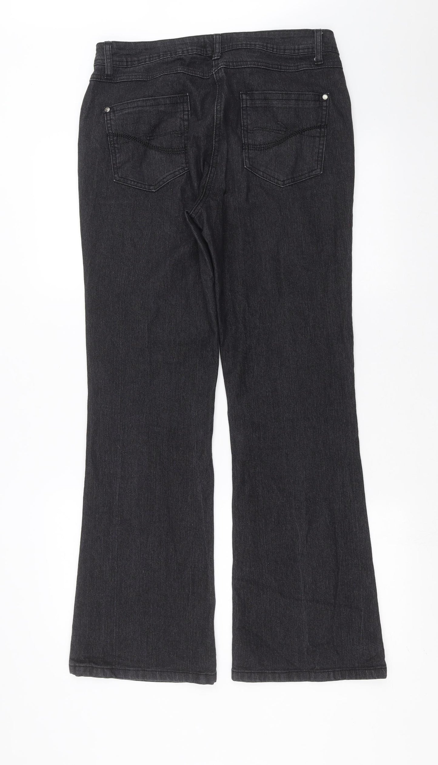 M&Co Womens Grey  Denim Bootcut Jeans Size 14 L30 in