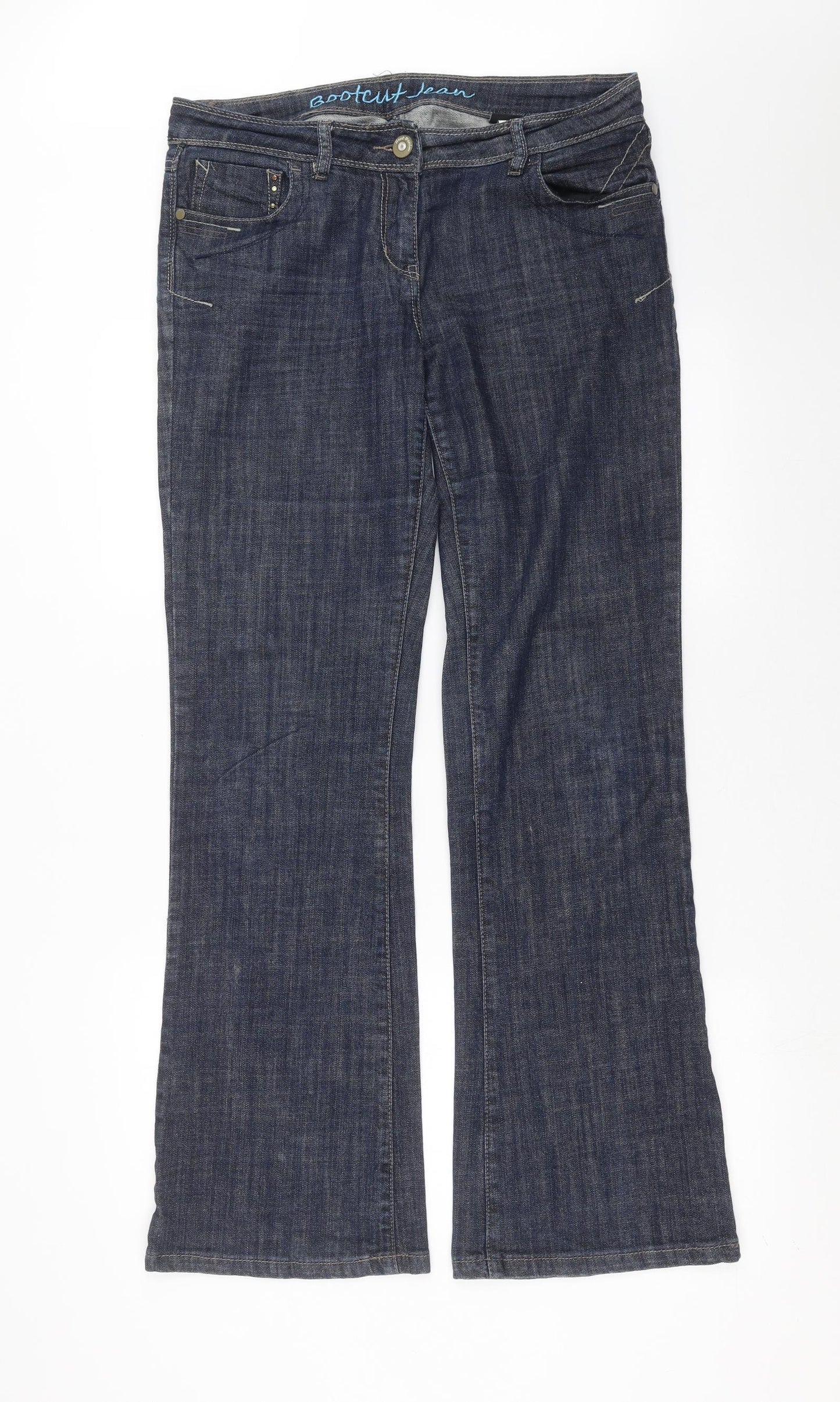 NEXT Womens Blue  Denim Bootcut Jeans Size 14 L32 in