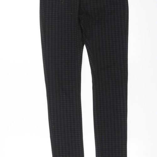Primark Womens Black Check  Trousers  Size 8 L30 in