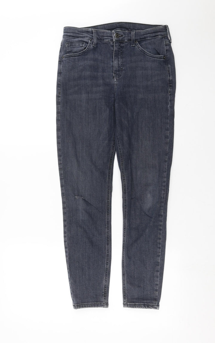 Topshop Womens Grey Denim Skinny Jeans Size 28 in L26 in