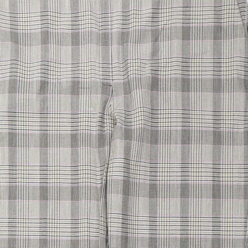 Marks and Spencer Womens Beige Check  Trousers  Size 20 L28 in