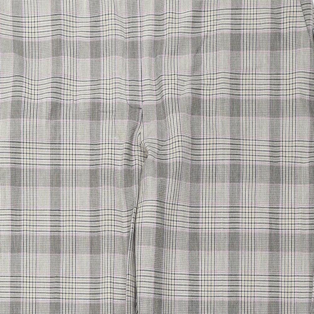 Marks and Spencer Womens Beige Check  Trousers  Size 20 L28 in