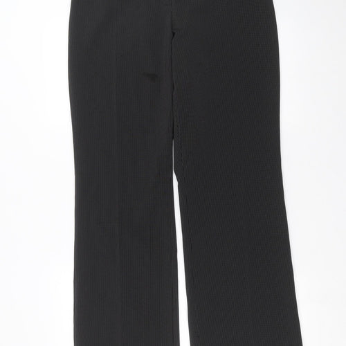 Marks and Spencer Womens Black Striped  Trousers  Size 14 L32 in