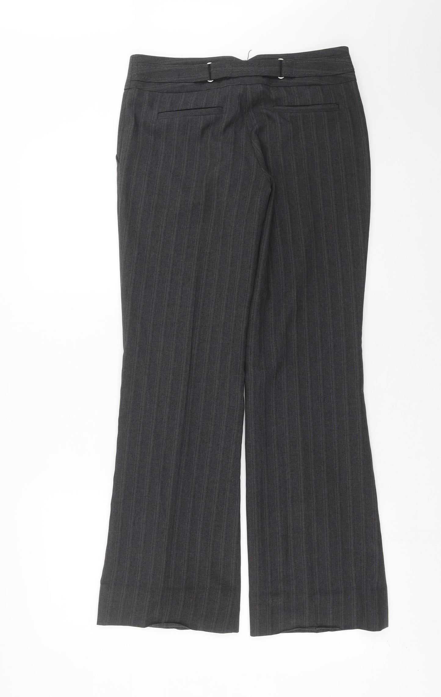 New Look Womens Grey Striped  Trousers  Size 6 L29 in