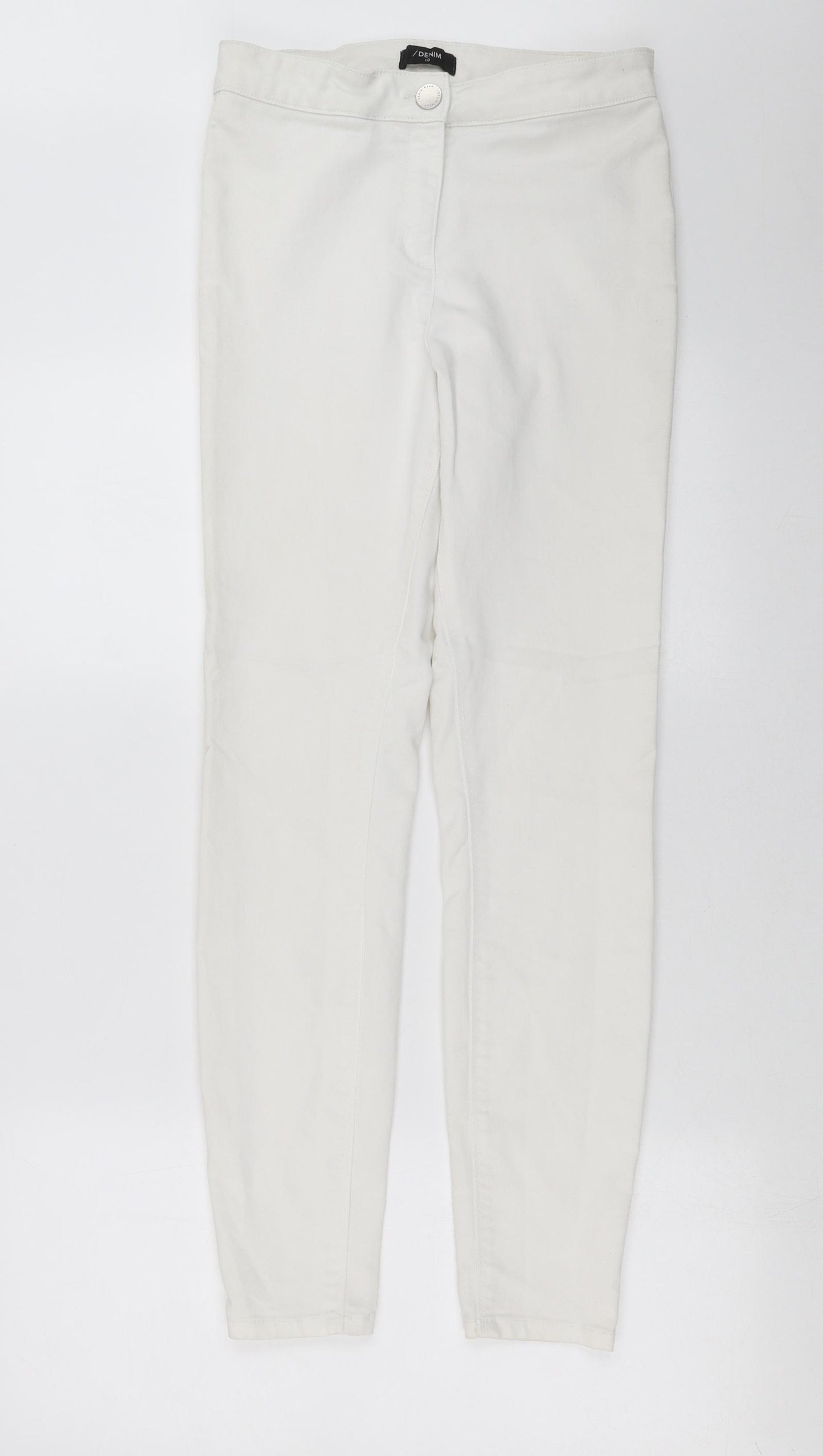 Matalan Womens White  Denim Skinny Jeans Size 10 L28 in