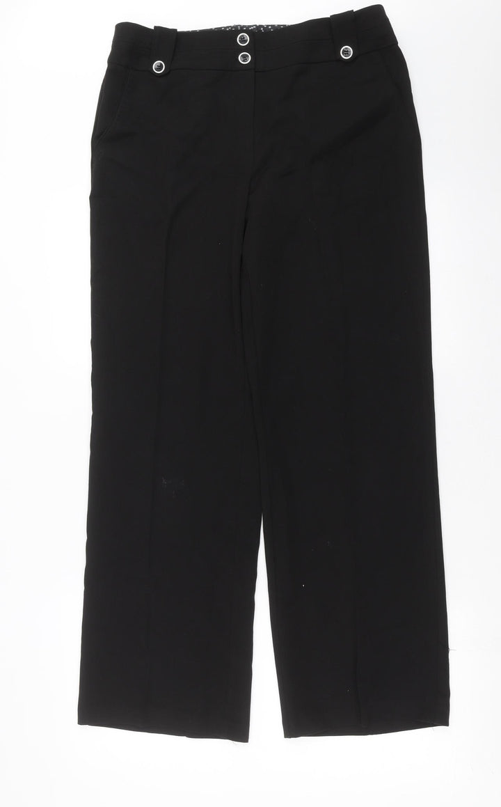 BHS Womens Black Trousers Size 12 L31 in