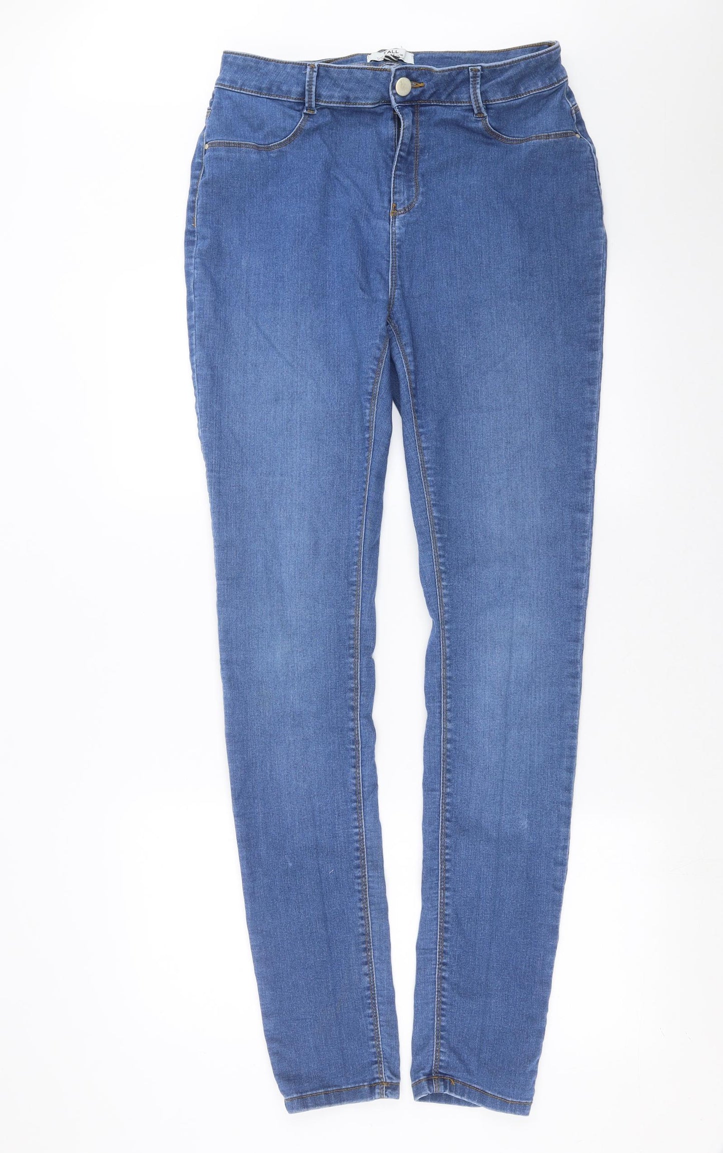 Dorothy Perkins Womens Blue  Denim Skinny Jeans Size 16 L34 in